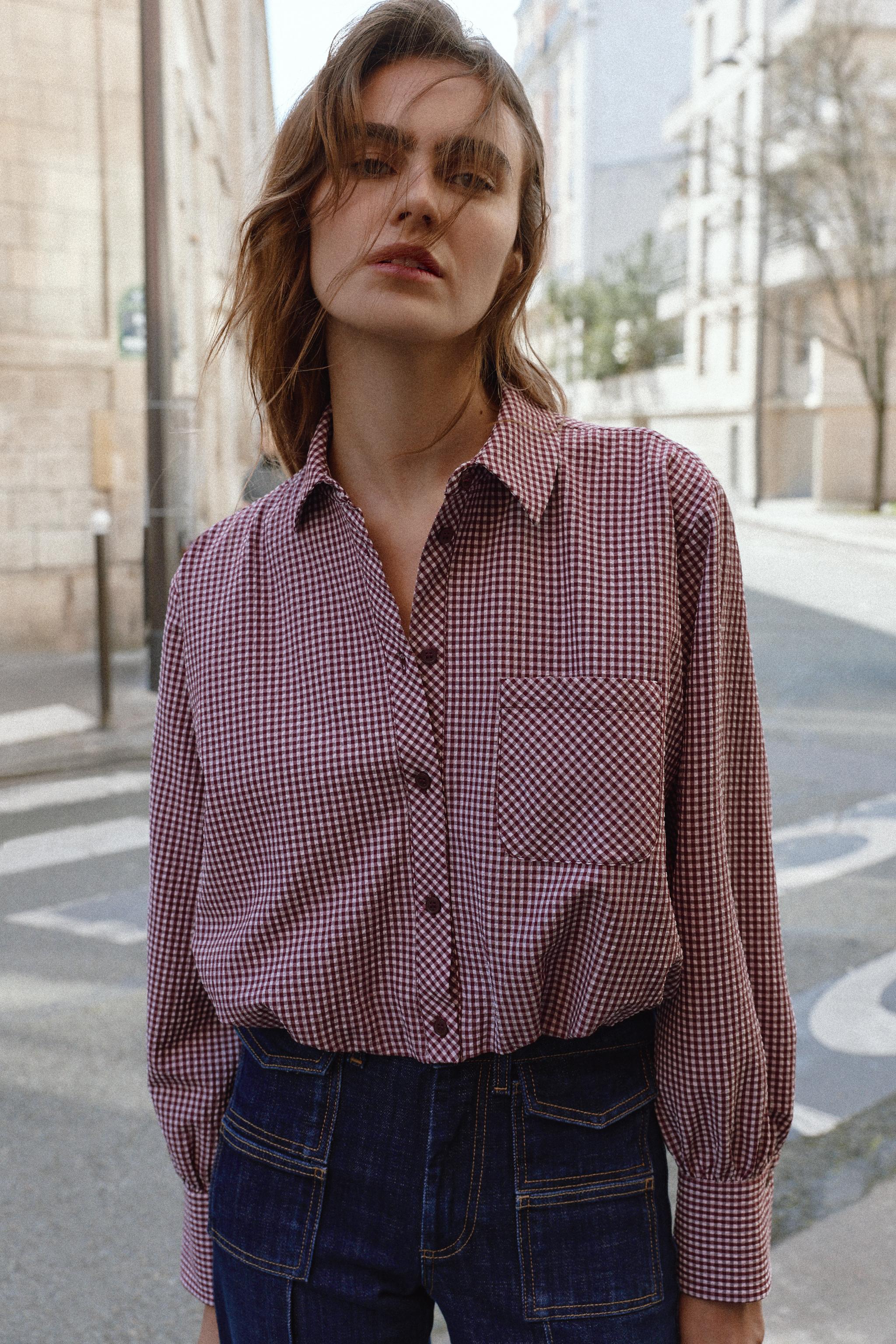 CHEMISE BALLON À CARREAUX VICHY
